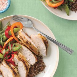 Grilled Lemongrass Chicken with Red Quinoa and Vegetables recipe