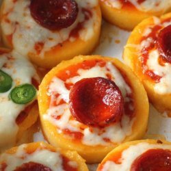 Pepperoni Polenta Pizza recipe