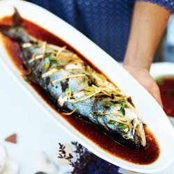 Steamed Fish with Scallions and Ginger recipe
