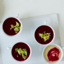 Duo of Celeriac and Beet Soup recipe