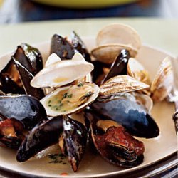 Steamed Mussels and Clams with Two Sauces recipe