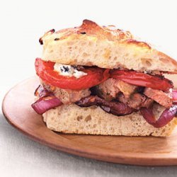 Broiled Steak Sandwiches with Balsamic Vegetables recipe