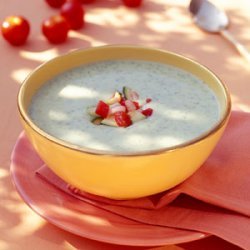 Chilled Zucchini Soup with Fresh Vegetable Salsa recipe