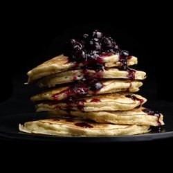 Oatmeal Pancakes with Wild Blueberry Sauce recipe
