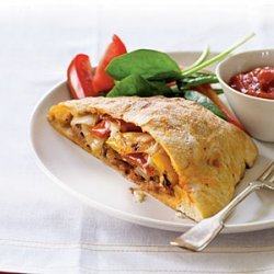Grilled Pepper, Onion, and Sausage Calzones recipe