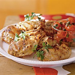 Grilled Chicken Thighs with Roasted Grape Tomatoes recipe
