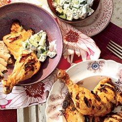 Tandoori Grilled Chicken with Mint Raita recipe
