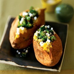 Sweet Potatoes Stuffed with Broccoli and Feta recipe