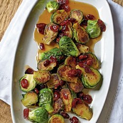Asian Roasted Brussels Sprouts with Cranberries recipe