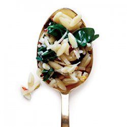 Orzo with Garlicky Spinach recipe