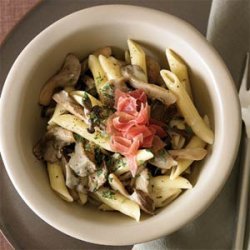 Penne with Oyster Mushrooms, Prosciutto, and Mint recipe