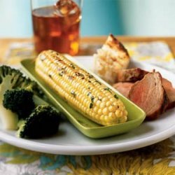 Grilled Corn with Mint Butter recipe