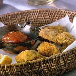 Cajun Oven-Fried Oysters With Spicy Cocktail Sauce recipe