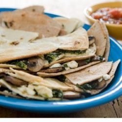 Spinach-Mushroom Quesadillas with Feta recipe