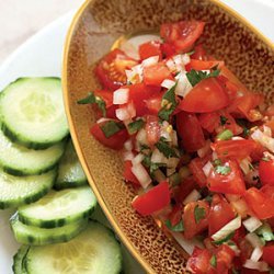 Tomato Salsa with Cucumber  Chips  recipe