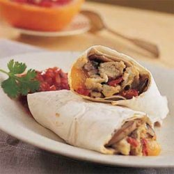 Egg, Mushroom, and Roasted Red-Pepper Burritos recipe