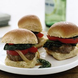 Sausage Sliders with Spinach and Peppers recipe