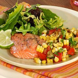 Grilled Salmon with Roasted Corn Relish recipe
