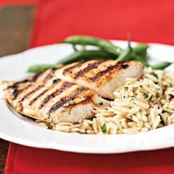 Pan-Grilled Snapper with Orzo Pasta Salad recipe