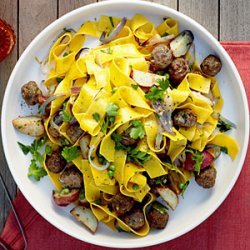 Roasted Vegetable and Mini Meatball Pappardelle recipe