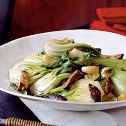 Stir-Fried Bok Choy and Lettuce with Mushrooms recipe