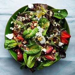 Baby Lettuces with Feta, Strawberries and Almonds recipe