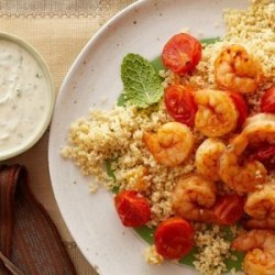 20-Minute Shrimp and Couscous With Yogurt-Hummus Sauce recipe