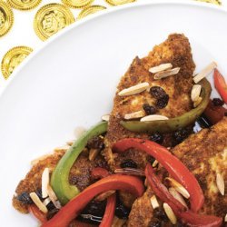 Balsamic Vinegar Chicken with Almond Peppers recipe