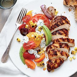 Grilled Chicken with Tomato-Avocado Salad recipe