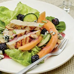 Grilled Chicken Salad with Raspberry-Tarragon Dressing recipe