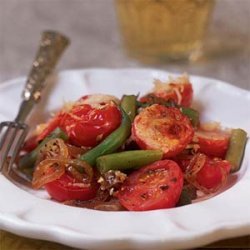 Caramelized Onion, Green Bean, and Cherry Tomato Tian recipe