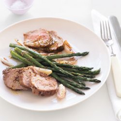 Roast Pork and Asparagus with Mustard Vinaigrette recipe