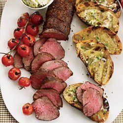 Grilled Beef Tenderloin with Ancho-Jalapeno Butter recipe