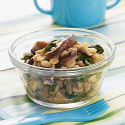 Barley with Shiitakes and Spinach recipe