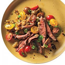 Grilled Skirt Steak and Roasted Tomatillo Sauce recipe