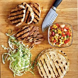 Grilled Pork Tacos with Summer Corn and Nectarine Salsa recipe
