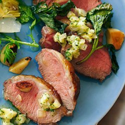 Spring Lamb Roasted with Mint and Garlic recipe