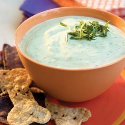Green Dip With Spooky Chips recipe