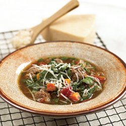 Meatball Soup with Spinach recipe