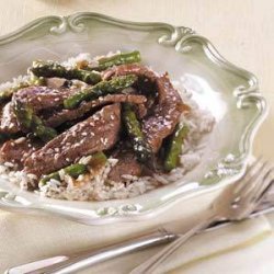 Asparagus Beef Stir-Fry (red wine and teriyaki sauce) recipe