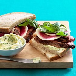 Steak and Watermelon Radish Sandwiches recipe