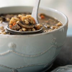 Mushroom, Barley, and Beef Soup recipe