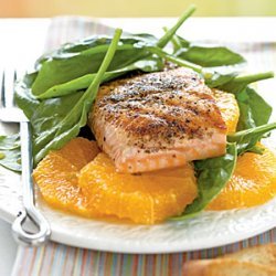 Grilled Salmon and Spinach Salad recipe
