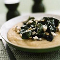 Polenta with Blue Cheese and Garlicky Chard recipe