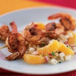 Spiced Shrimp Skewers with Clementine Salsa recipe