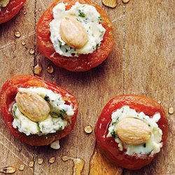 Apricots with Basil-Goat Cheese and Almonds recipe
