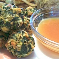 Spinach Balls with Mustard-Sabayon Sauce recipe