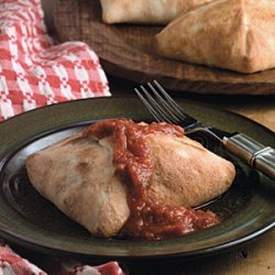 Lamb, Goat Cheese, and Roasted Pepper Calzones recipe
