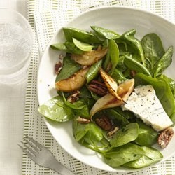 Spinach, Pear, and Goat Cheese Salad with Pecans recipe