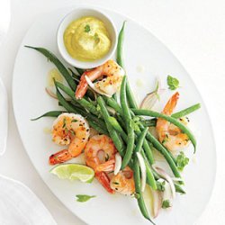 Bean Salad with Shrimp and Curry Yogurt recipe